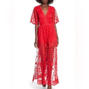 Socialite Lace Overlay Romper NWT